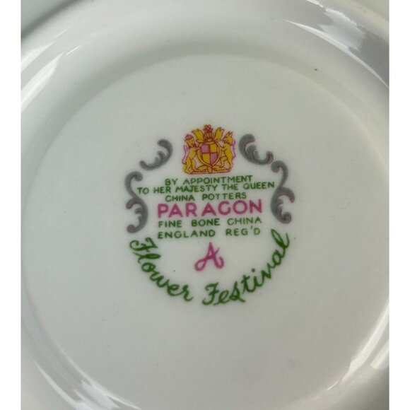 Vintage Paragon Flower Festival Teacup & Saucer Set, Pink Purple Floral, England - Picture 13 of 15